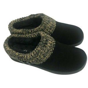Clarks Angelina Women's Knitted Collar Clog Slipper Brown Sz 7M (MGB11)